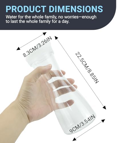 20 Oz Water Carafe with Flip Top Lid - Clear Plastic Pitcher for Iced