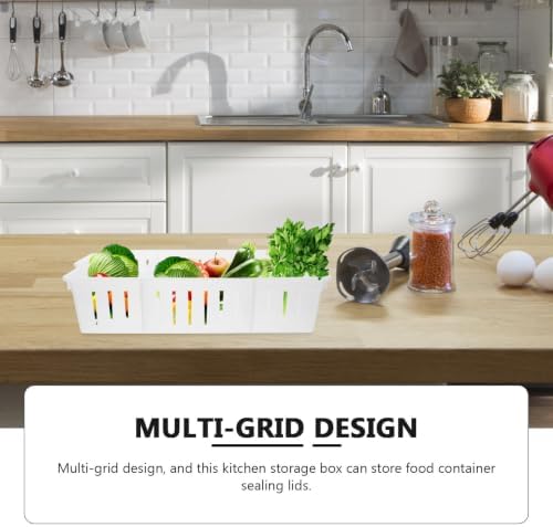Garneck PP Food Container Lid Organizer Box with Multi Grid Dividers