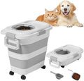 24-28 Lbs Airtight Collapsible Dog Food Storage Container with Wheels