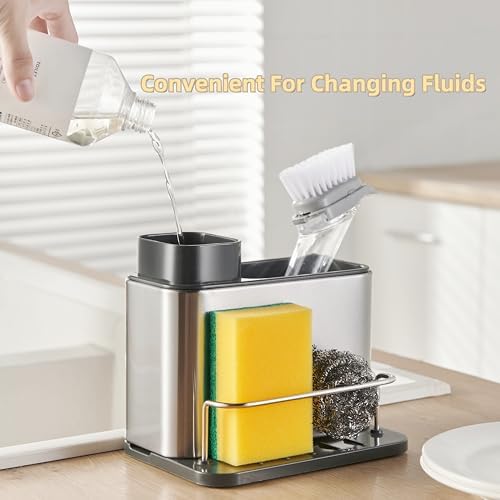 LIBODOUR 3-in-1 Kitchen Sink Caddy with Soap Dispenser