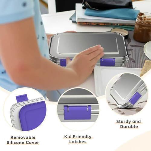 BOSEDSANG Stainless Steel Kids Leak-Resistant Bento Lunch Box