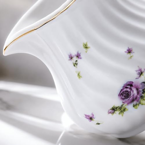 Sugar and Creamer Set - Porcelain Sugar and Creamer Floral Vintage Tea