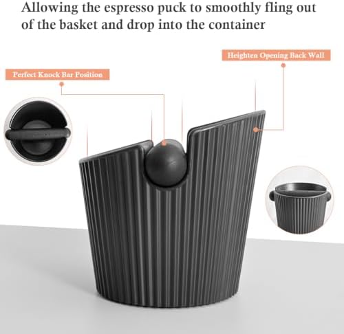 Coffee Espresso Puck Knock Box - Small Size Stable Knock Box for Quick
