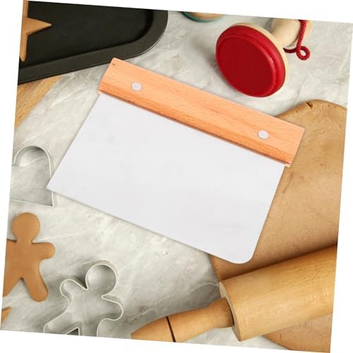 Stainless Steel Dough Scraper with Wood Handle, Bench Cutter for