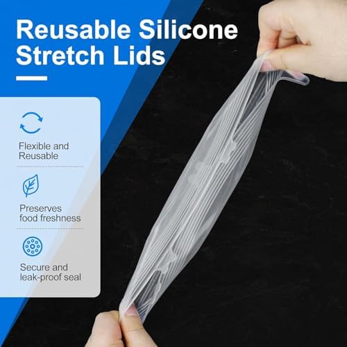 Reusable Silicone Stretch Lids, 6-Piece Set
