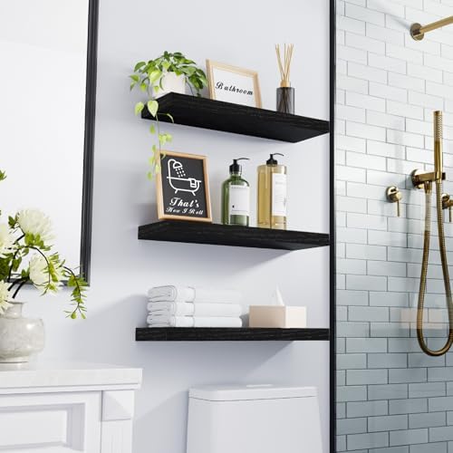 BAYKA 15.7in Floating Shelves, Set of 3