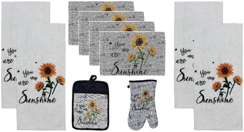 Set of 10, You are My Sunshine and Sunflower Design Tapestry Kitchen