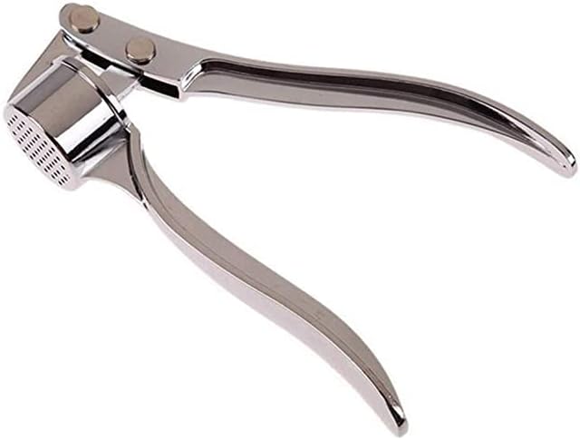 Zinc Alloy Garlic Press, Stainless Steel Look