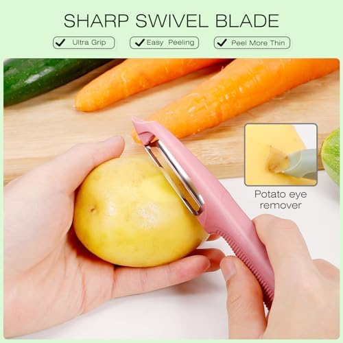 Senbowe Upgrade Potato Peeler for Kitchen, 6PCS Stainless Steel