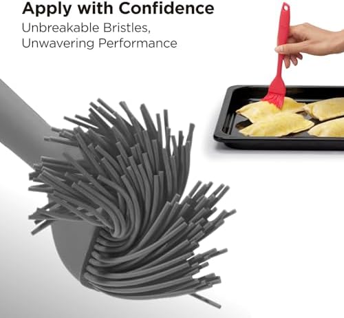 Kitchen Mama WaltzGrip Platinum Silicone Basting Pastry Brush, Metal