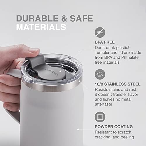 LocknLock Metro Mug, Premium 18/8 Stainless Steel Metal, Double Wall