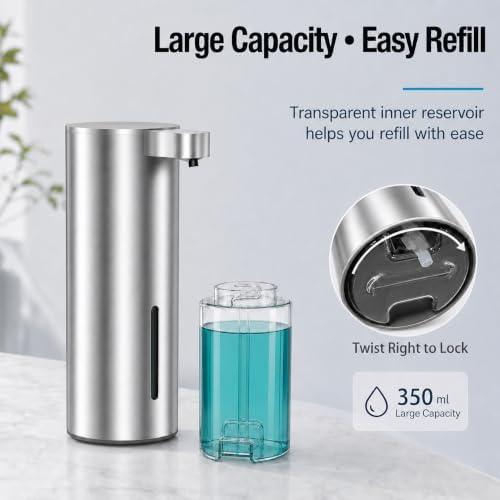 XINKORA Stainless Steel Automatic Soap Dispenser for Dish & Hand Soap
