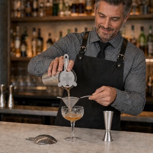 Cocktail Strainer Set Stainless Steel Bar Tools with Stirring Spoon