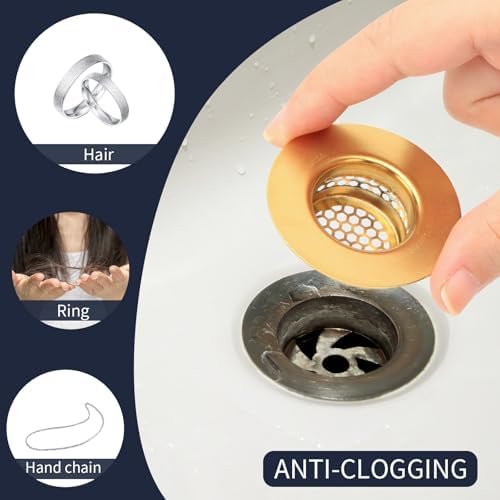 Snailhouse Bathroom Sink Strainers, 2 Pack 1.96 Inches Stainless Steel
