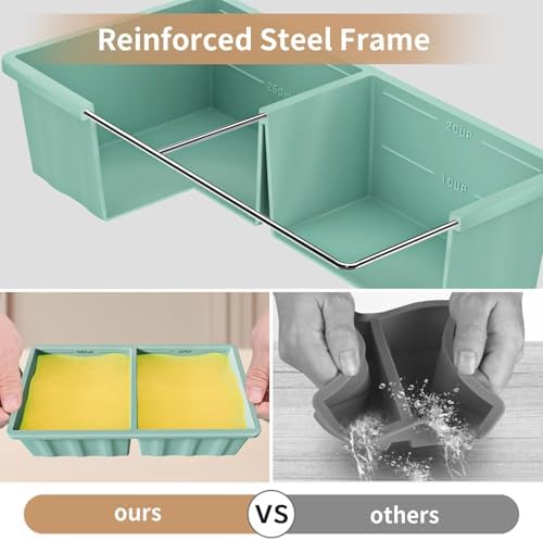 Silicone 2-Cup Freezer Tray with Lid, 2Pack