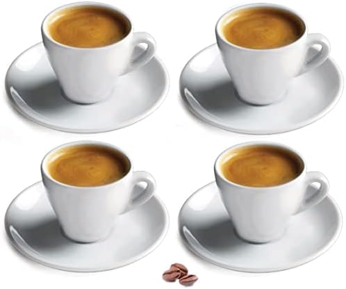 Cusinox White Porcelain Espresso Cup Sets for Espresso Coffee, 2 Oz