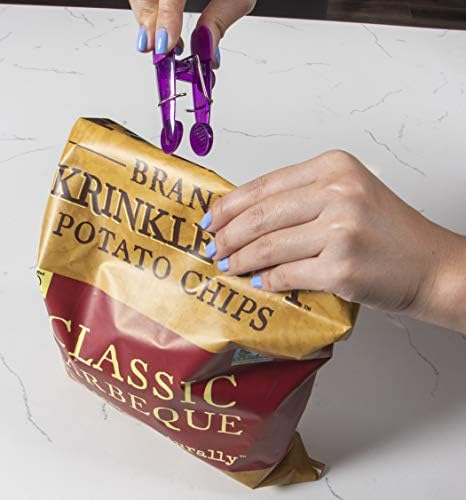 Seal N Snack Magnetic Chip Clips, Multi-Purpose Bag Grips for Kitchen
