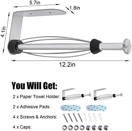 2 Pack Stainless Steel Paper Towel Holders