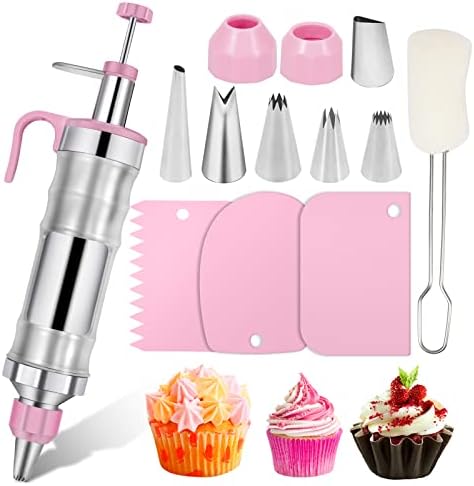 Dessert Decorating Syringe Set, Stainless Steel Frosting Piping Kit