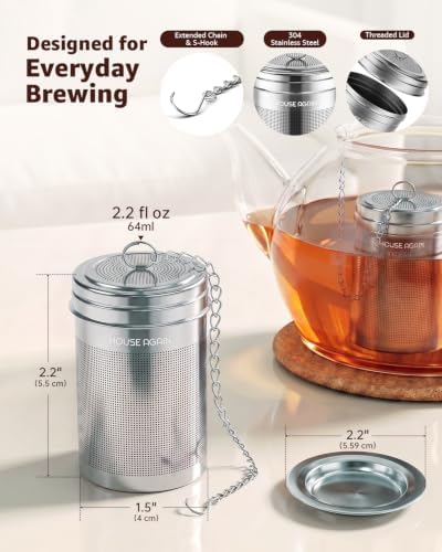 HOUSE AGAIN Tea Infuser, Extra Fine Mesh Tea Infusers for Loose Tea