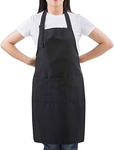 Black Professional Resist Water Adjustable Extra Long Bib Apron 3