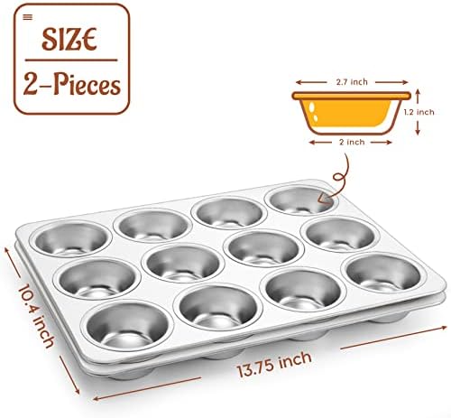 P&P CHEF Muffin Pan Cupcake Baking Pan with 16 Inch Baking Sheet Set
