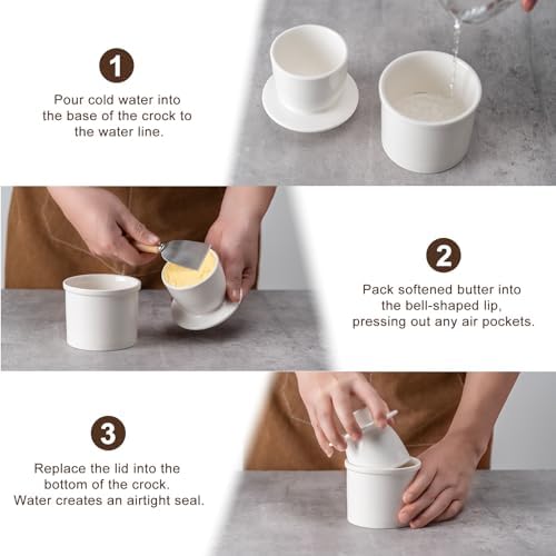 Butter Crock with Lid for Countertop, Butter Dish, Butter Keeper