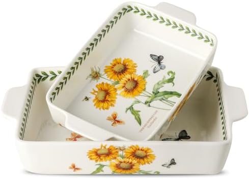 Ceramic Sunflower Baking Casserole Dish Set, 2 Pieces, 8x13 inch