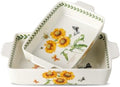 Ceramic Sunflower Baking Casserole Dish Set, 2 Pieces, 8x13 inch