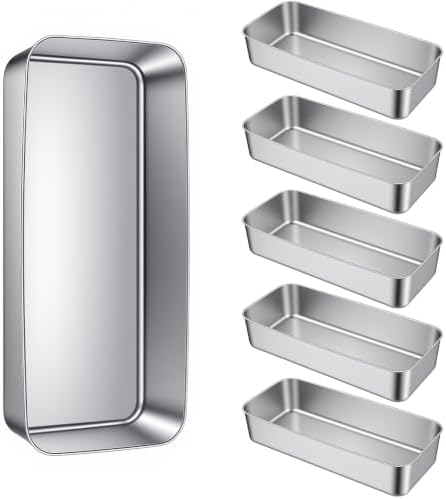 6 Pack 13 x 5.9 Inch Stainless Steel Loaf Pan Large Baking Pans for