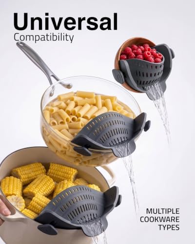 Kitchen Gizmo Snap N' Strain - Silicone Pasta Strainer Clip-On for