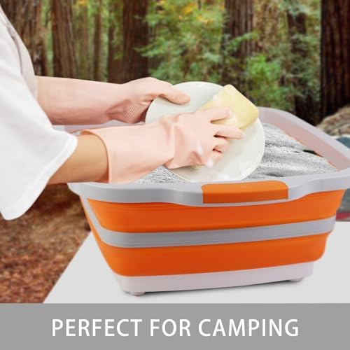 Tiawudi Large Collapsible BBQ Prep Tub with Lid(4.22 Gal/16L)