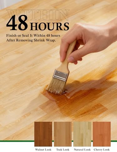 4FT Butcher Block Countertop – 50′′ x 25′′ x 1.5′′ Solid Birch Wood