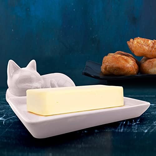Adorable Cat Ceramic Butter Dish - Unique and Versatile Kitchen