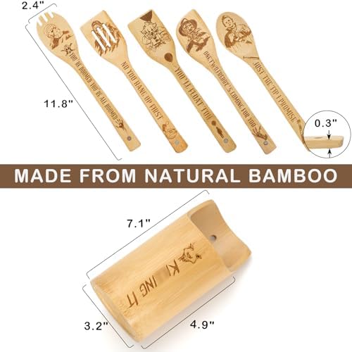 6Pcs Horror Movie Character Cooking Gift Set Wooden Spoons Utensils