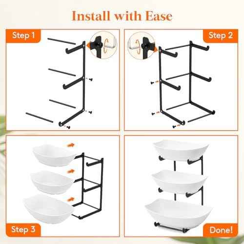 Lifewit 3 Tier Fruit Bowl for Kitchen Counter, Tiered Plastic Serving Tray