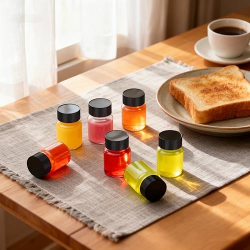 25 Pack 2 oz Shot Bottles with Caps, Wide-Mouth Plastic Bottles for
