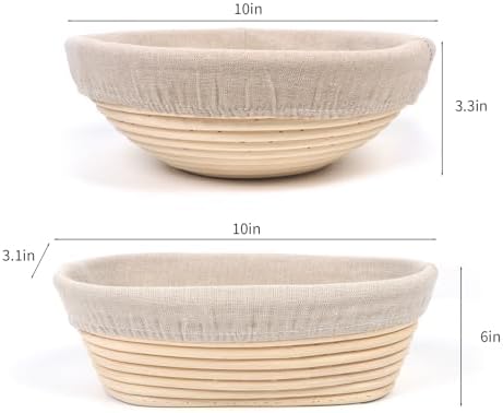 Banneton Bread Proofing Basket Set, 11 Inch Sourdough Proofing Basket