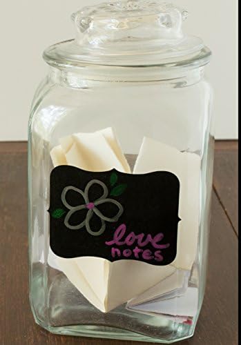 Cestari Large Chalkboard Labels – 54-Pack Black Reusable Jar Labels