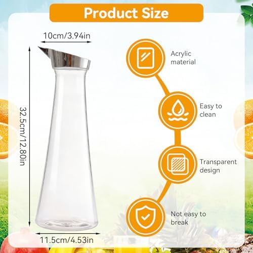 1400ML Plastic Water Pitcher, Unbreakable Acrylic Transparent Juice