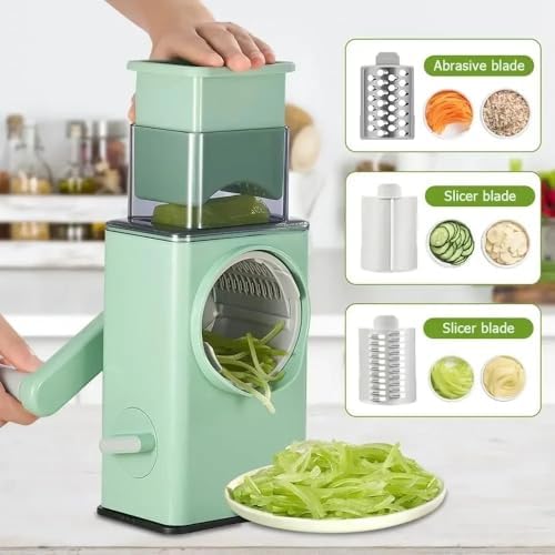 KeKee 3-in-1 Vegetable Slicer, Chopper and Spiralizer, Green