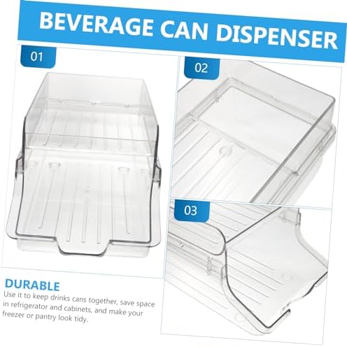 Soda Can Organizer Plastic Dispenser Double Layer for Refrigerator