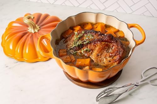 Le Creuset Enameled Cast Iron Signature Pumpkin Cocotte, 4 qt., Persimmon