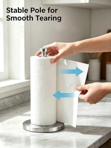 VEHHE Countertop Paper Towel Holder, Weighted Base, 4 Suction Cups