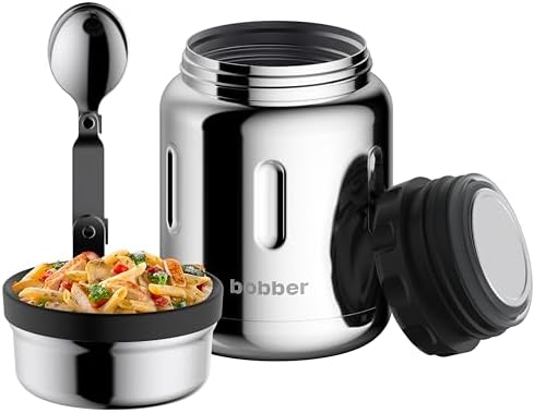 BOBBER 24 Oz Stainless Steel Thermo Food Jar with Folding Spoon and