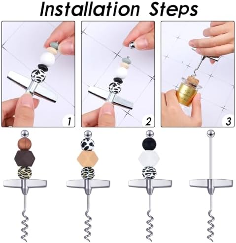 Filltouch 15 Pcs Travel Corkscrew Wine Opener Beaded Handle for Bar