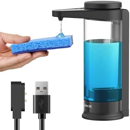AIKE 17oz Rechargeable Automatic Liquid Soap Dispenser, Black