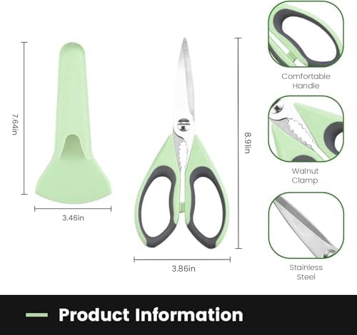 2 Pack Heavy Duty Scissors Kitchen Shears with Magnetic