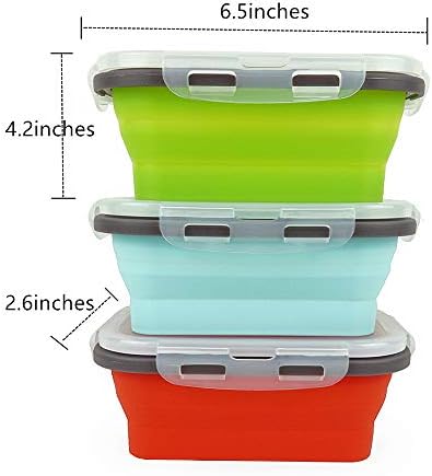 CARTINTS Set of 3 Collapsible Food Storage Containers Collapsible