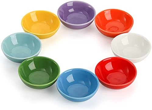 ZENFUN Set of 8 Ceramic Pinch Bowls Set, 3.5 Oz Porcelain Round Sauce